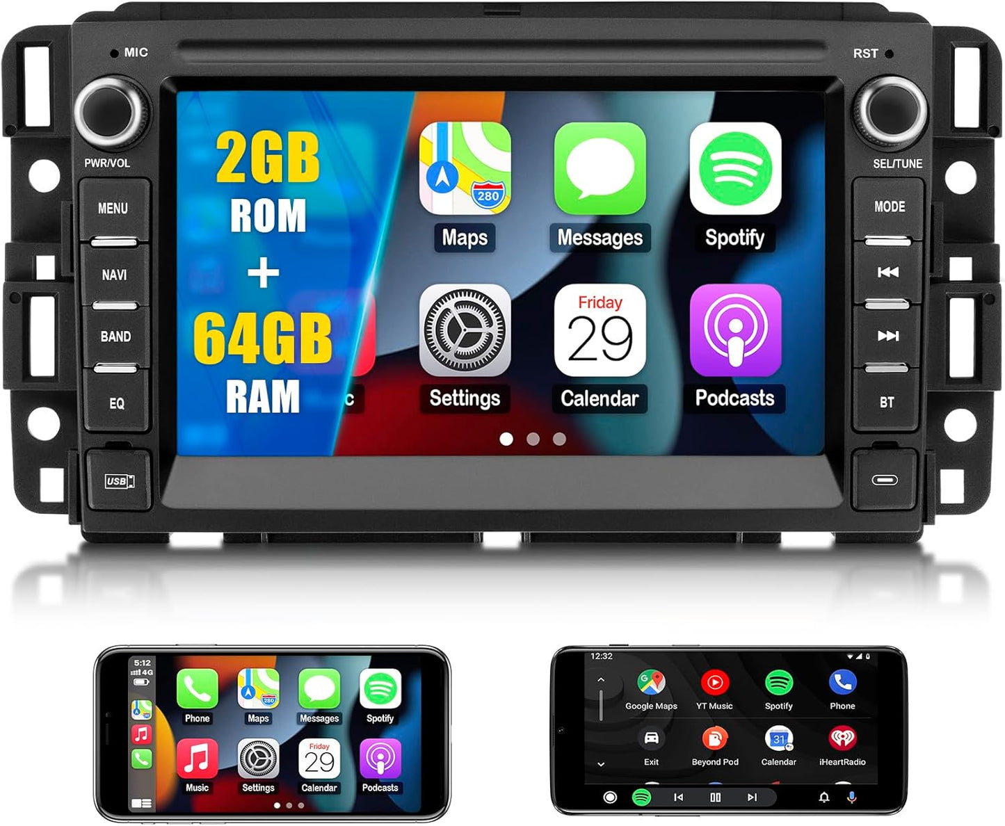 Car Radio Stereo for Chevy Silverado Tahoe Equinox with Android 13