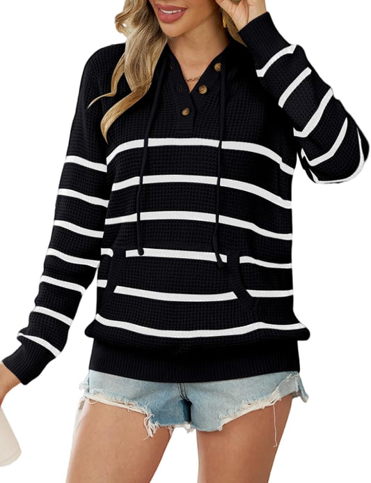 CiCiBird Women Fall Hoodies Oversized V Neck Casual Pullover