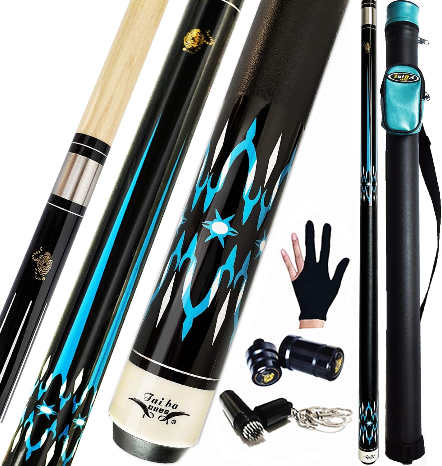 Professional 58-Inch Pool Cue Stick with Hard Case and Accessories
