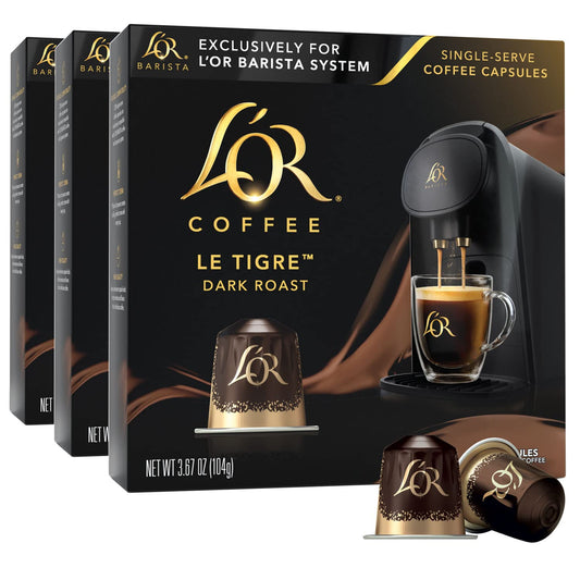 L'OR Le Tigre Dark Roast 30 Pods for BARISTA