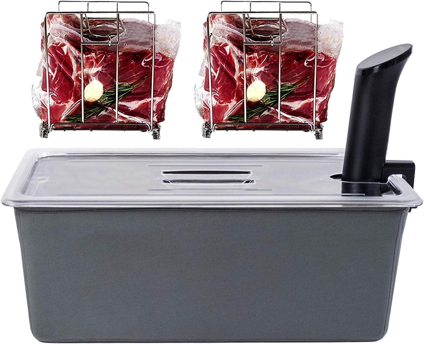 Large Sous Vide Container 26 Quarts with Lid and Racks for Cooking