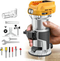 Cordless Compact Router Compatible with DeWalt 20V Battery - Portable