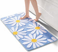 Blue Daisy Bath Mat 24x48 in - Cute Super Absorbent Bathroom Rug