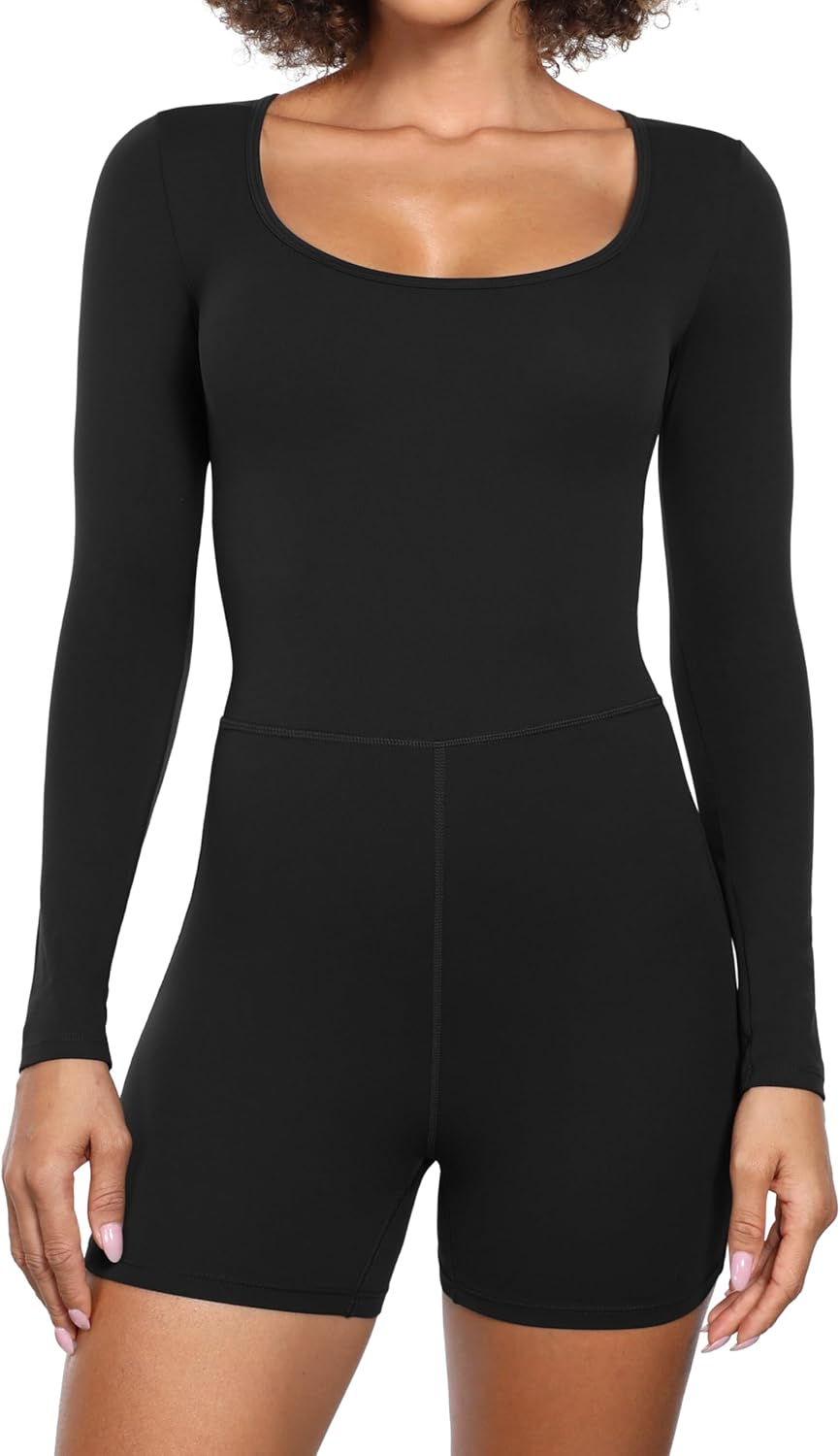 CRZ YOGA Butterluxe Long Sleeve Romper - Stretchy & Stylish!