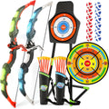 Bow and Arrow Set with 29in Dart Board - Kids LED Archery