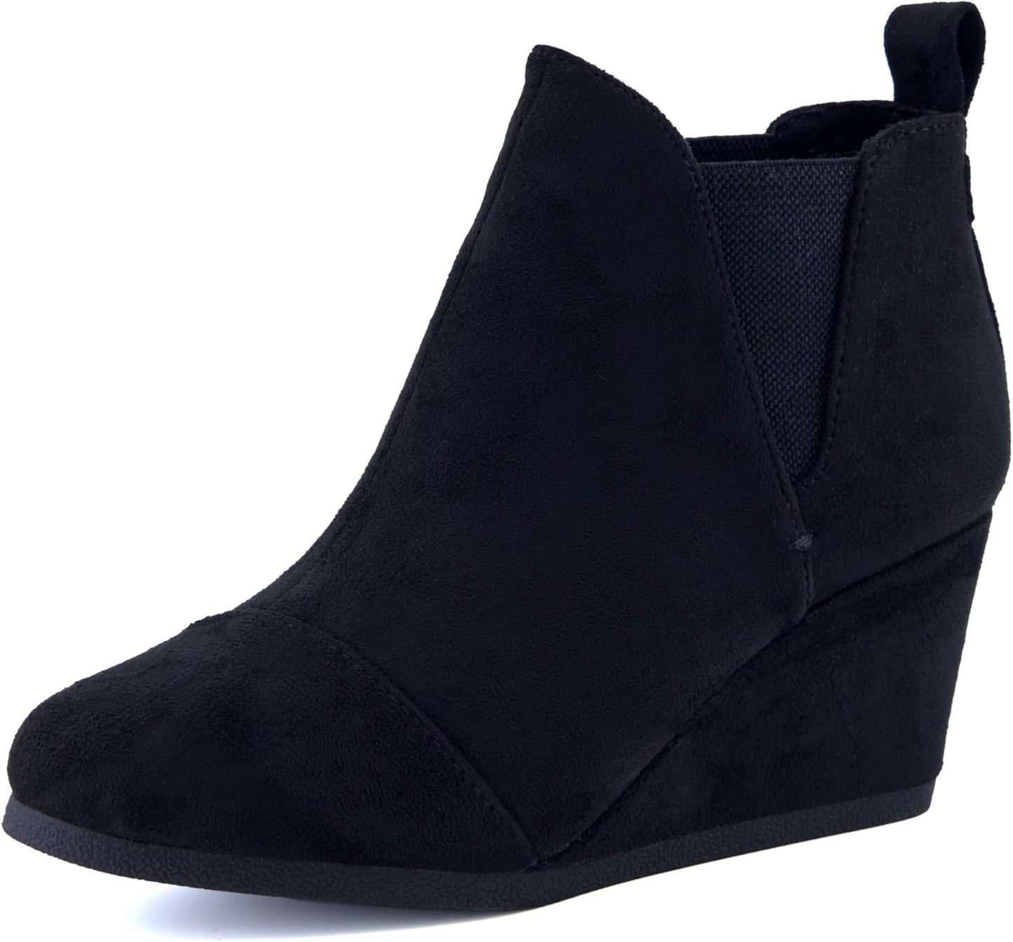Dunes Women's Zoey Wedge Bootie - Soft Vegan Suede Comfort