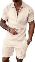 Mens Polo Shirt and Shorts Sets 2 Piece Summer Tracksuit - Comfortable