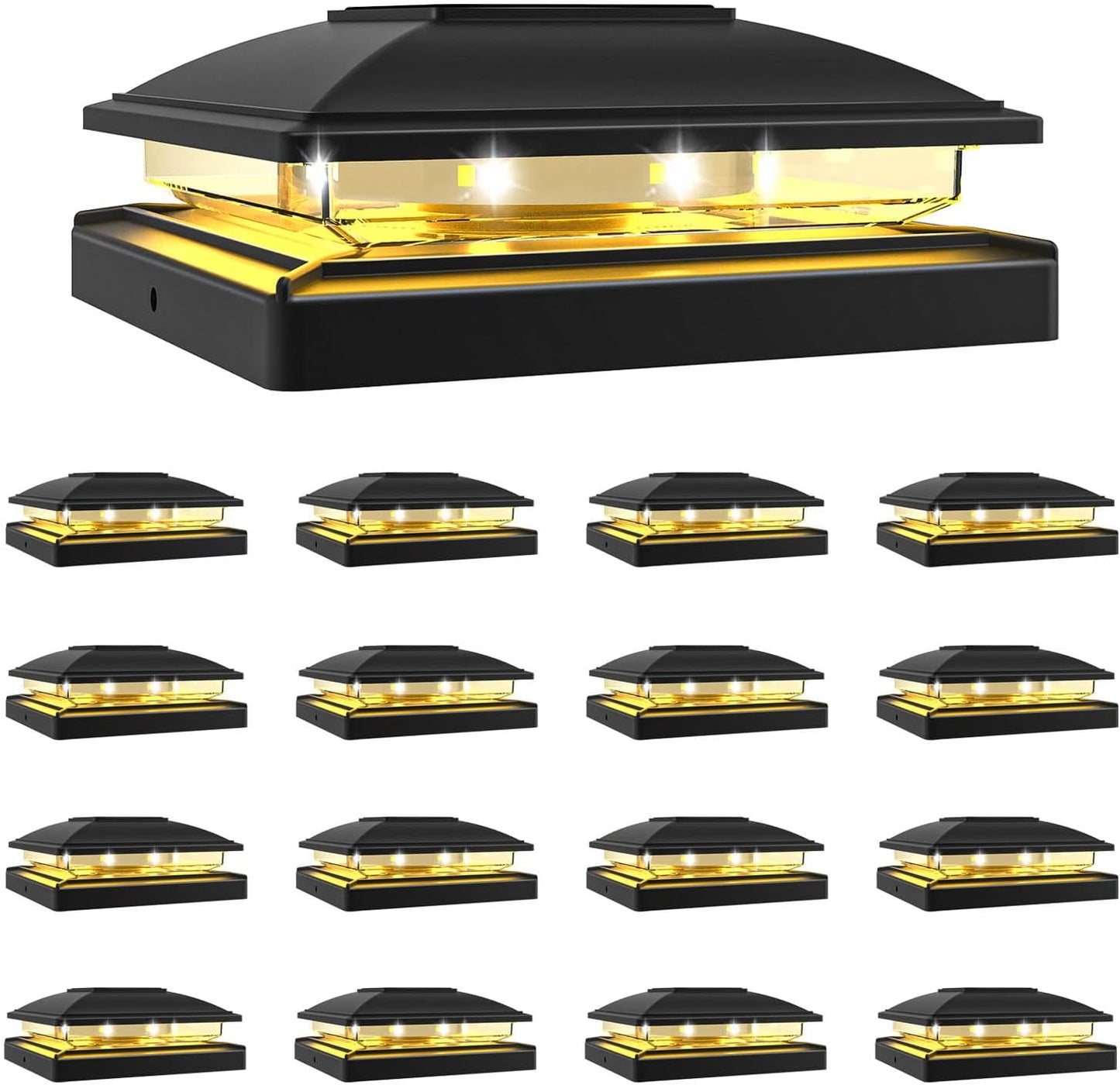 VOLISUN Solar Post Cap Light Outdoor Waterproof 16pack for Fences