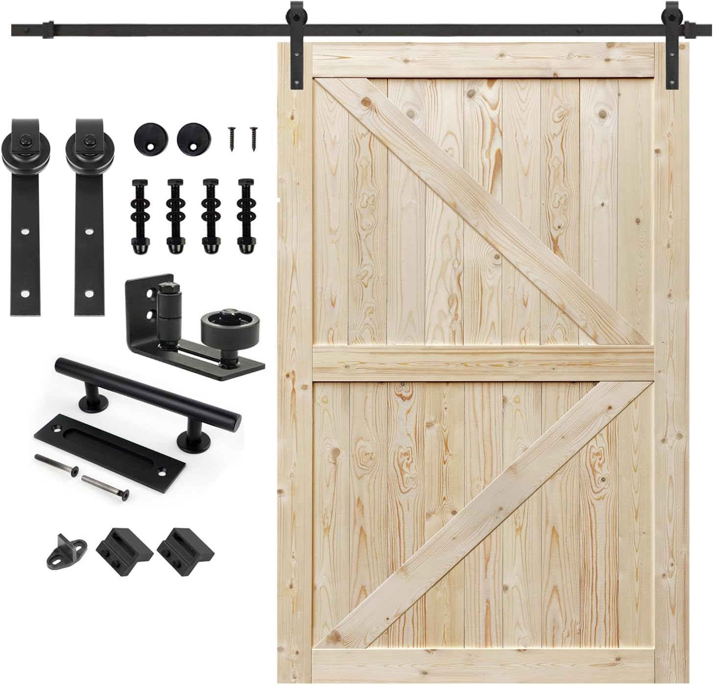 S&Z TOPHAND 54 in. x 80 in. Unfinished Barn Door Kit
