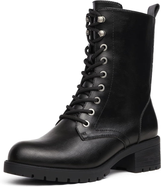 DREAM PAIRS Lace-up Combat Boots for Women - Stylish & Durable