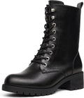 Lace-up Combat Boots Mid-calf for Women - Warm, Stable Winter Wear