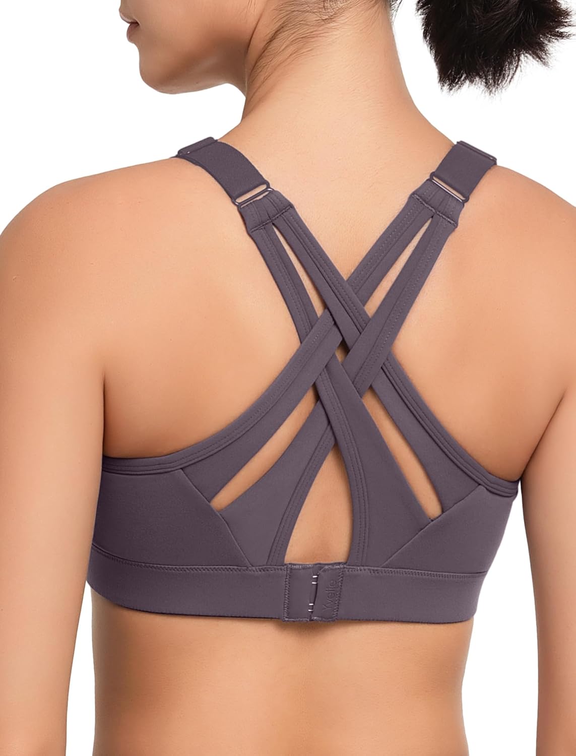 Yvette Sports Bra High Impact Adjustable Criss Cross Back Support