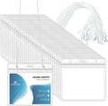 Eaasty 200 Pack Neck Hang Badge Holder with Lanyards - Bulk ID Set