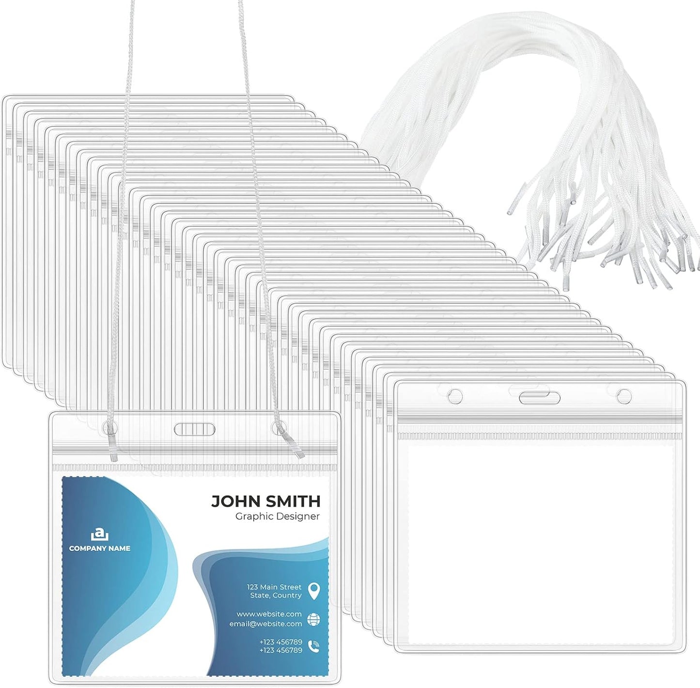 Eaasty 200 Pack Neck Hang Badge Holder for Events and Seminars