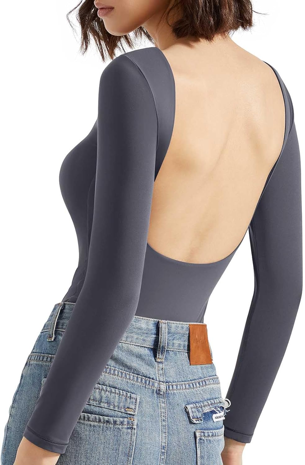Backless Y2k Long Sleeve Bodysuit for Women - SUUKSESS Style