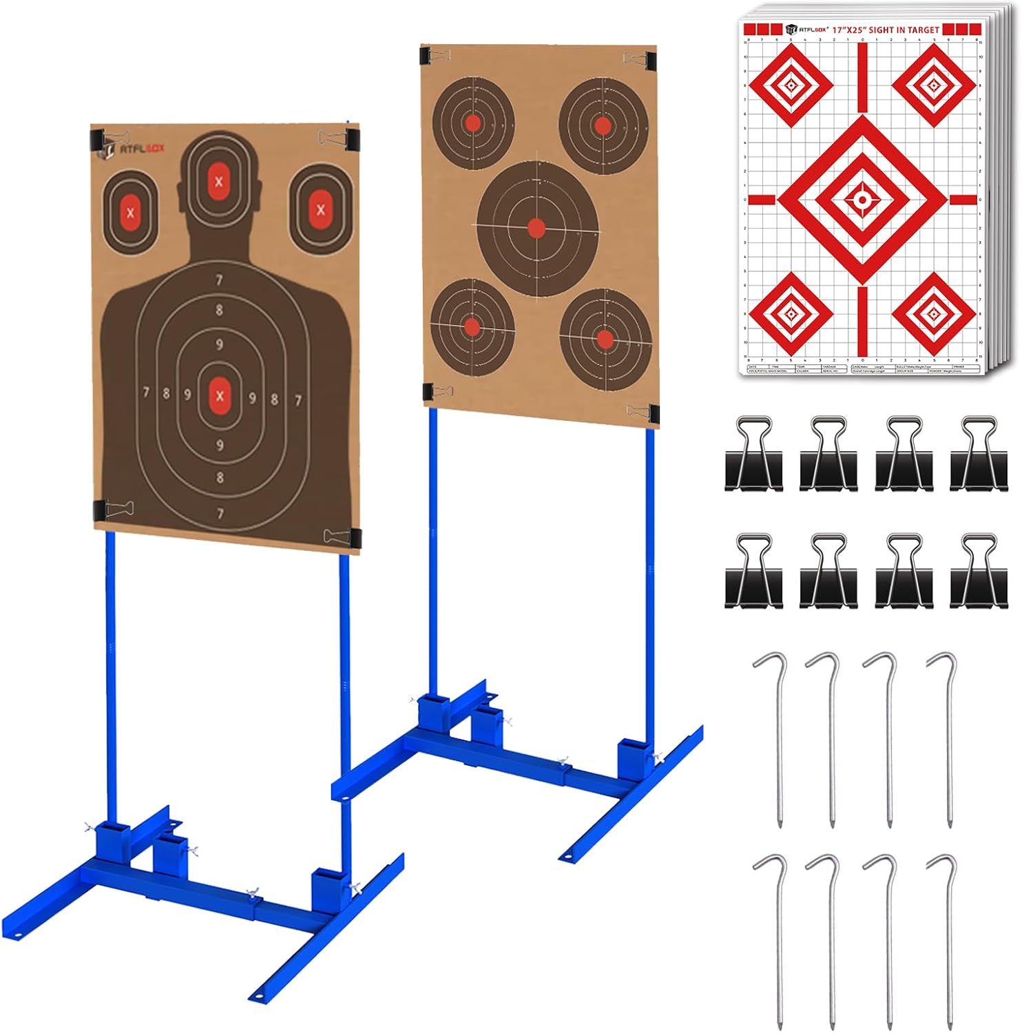 Atflbox Shooting Target Stand with 10pcs Durable Paper Targets