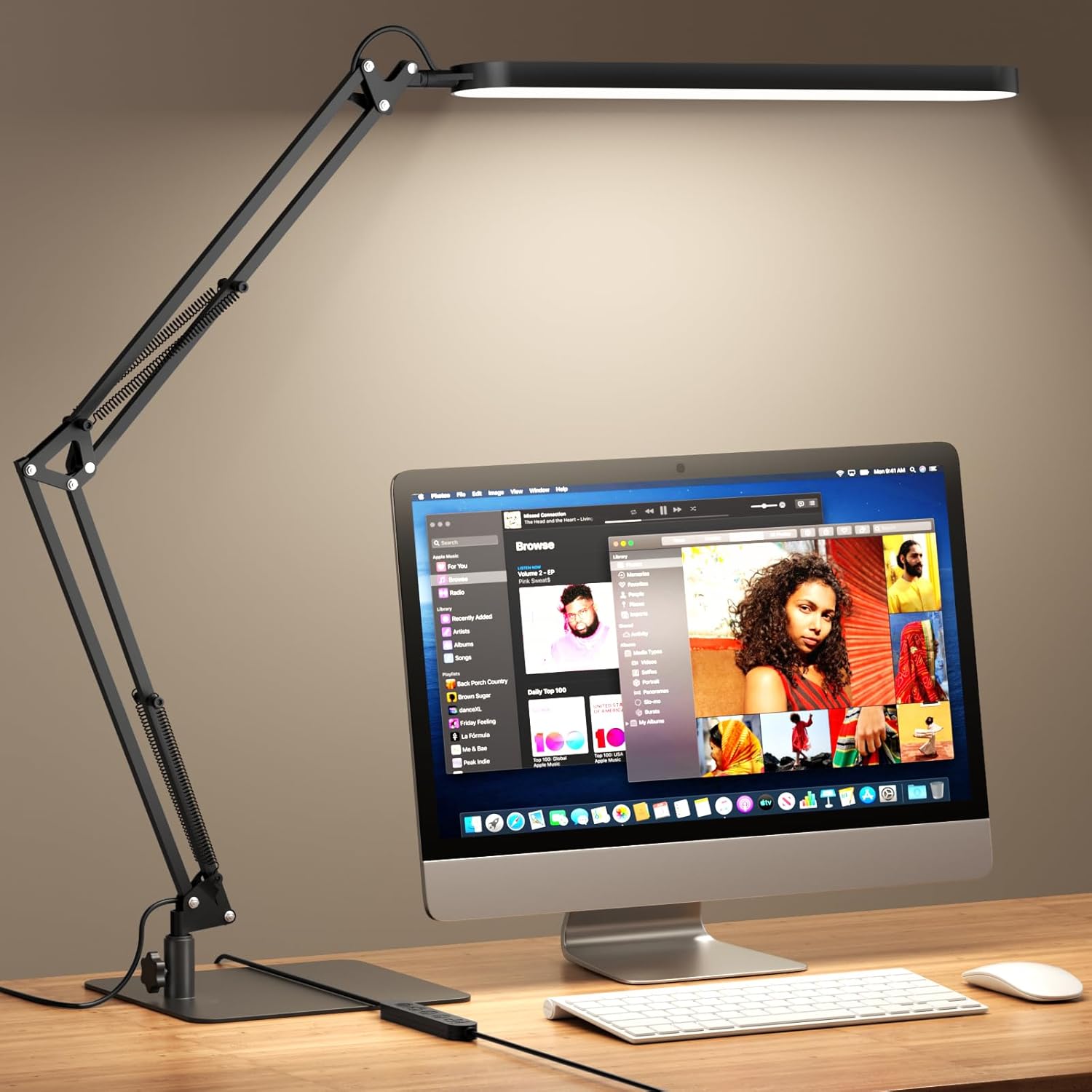 SKYLEO LED Desk Lamp with Adjustable Swing Arm 1300LM