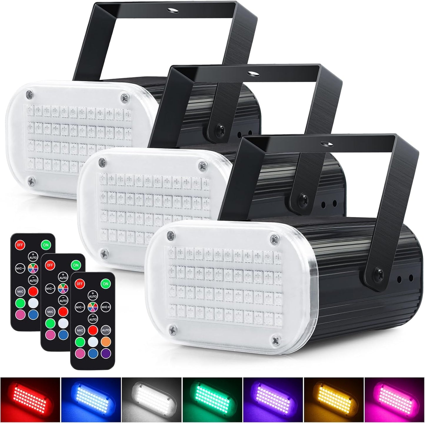 Luditek 3-Pack LED Strobe Lights for Halloween and Parties