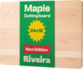 Riveira Maple Wood Cutting Board 24 x 18 - Durable Maple Chopping