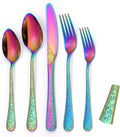 Embossed Flatware Set Rainbow 30 Piece Stainless Steel - Vintage