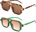 FEISEDY Vintage Square 70s Flat Aviator Sunglasses - Classic Retro