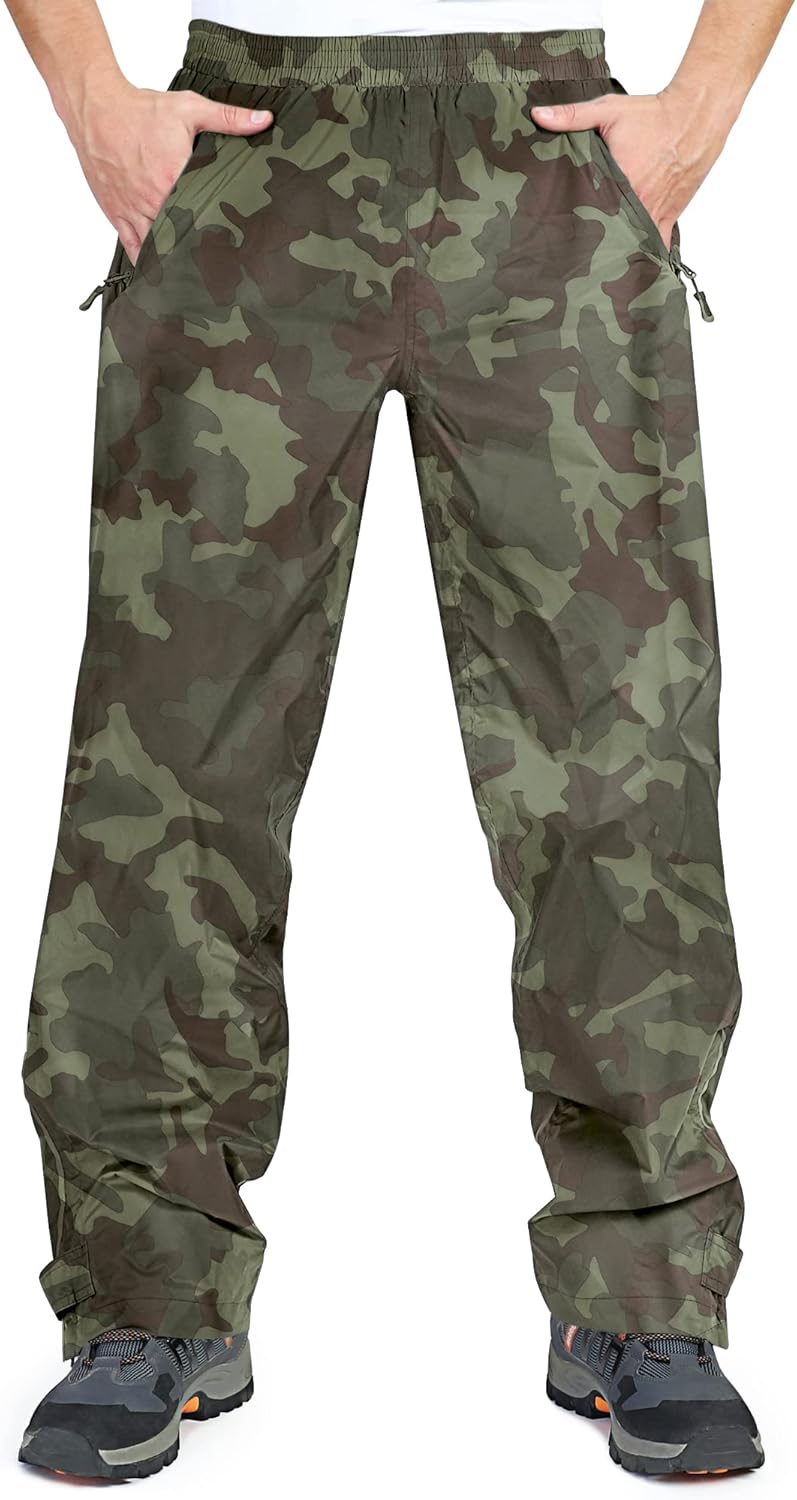 33,000ft Men's Waterproof Rain Pants for Outdoor Activities