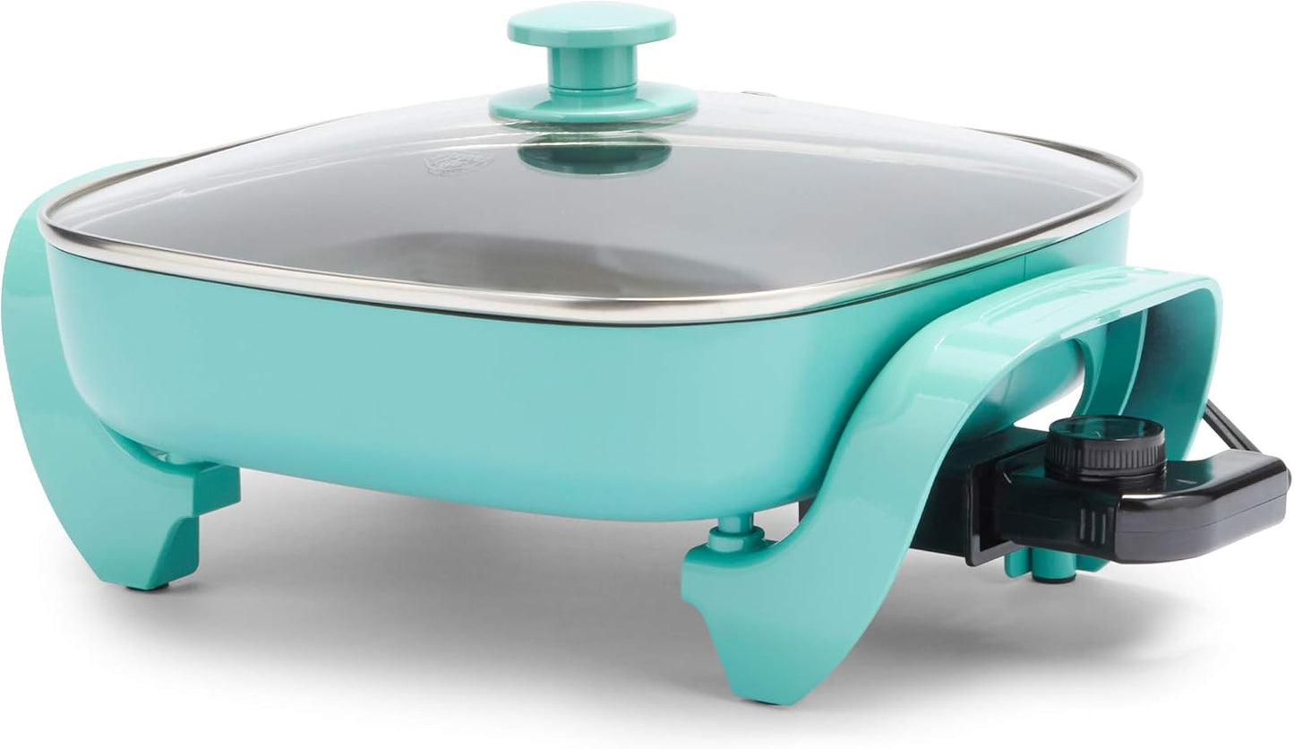 GreenLife 12in 5QT Square Electric Skillet for Healthy Cooking