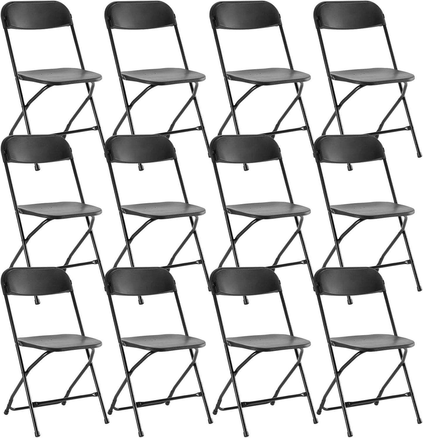 DUMOS Folding Chairs 12 Pack with 330-Pound Capacity for Events