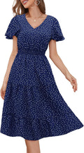 Floral Midi Boho Dress for Women - Casual Summer 2025