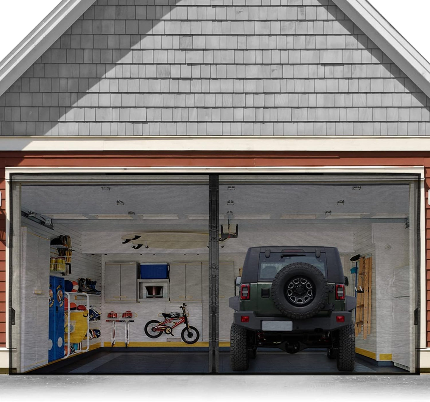 FEGO Magnetic Garage Hands Free Screen Door for Easy Access