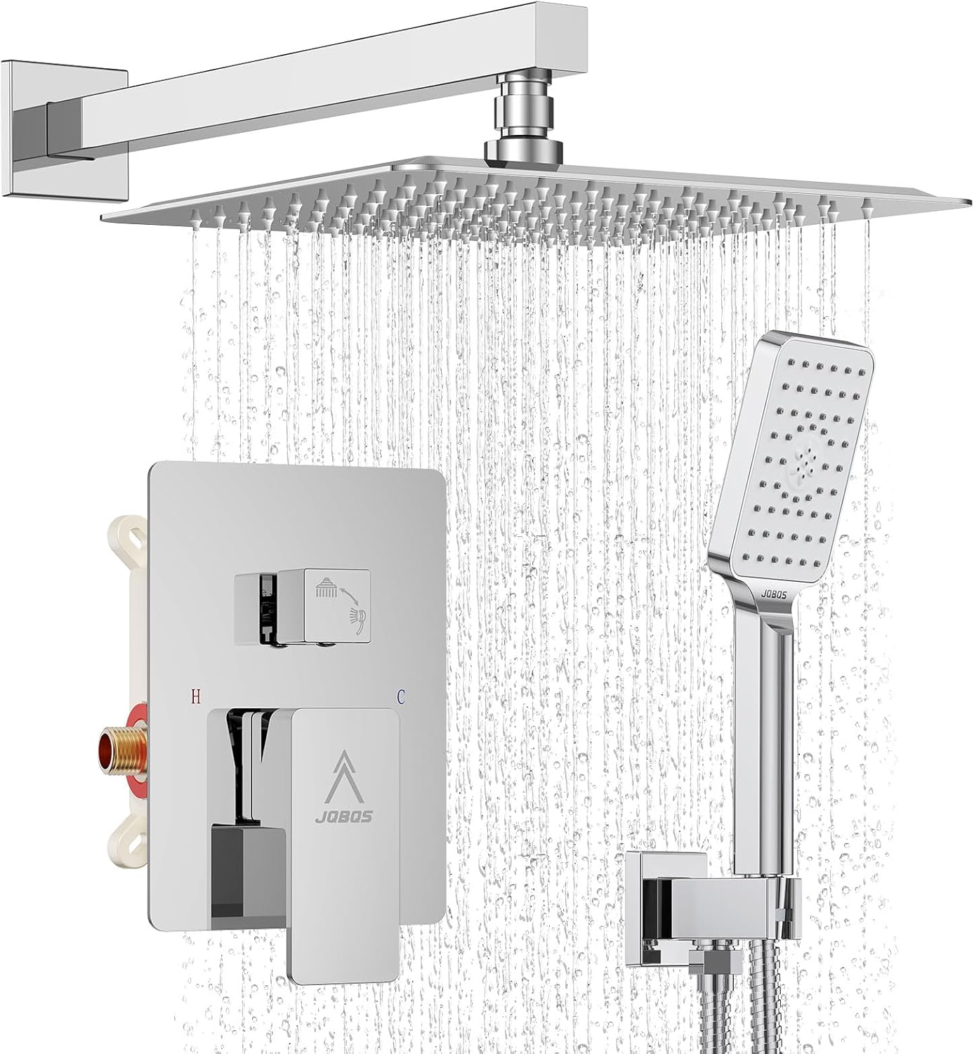 Rain Shower System 10IN Modern Brass Faucet Set for Luxury Bathing