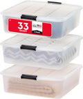 Under Bed Storage Bin 33 Qt Clear Organizer - Slide Under Storage