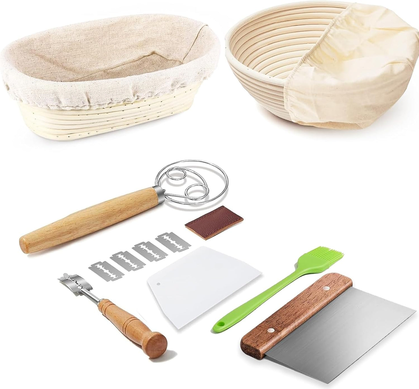 Banneton Bread Proofing Basket Set for Perfect Sourdough Baking