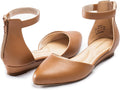 Women Flat Shoes with Ankle Strap, Low Wedge Heel Flats (Style N1QJ)