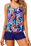Yonique Blouson Tankini Swimsuit 2-Piece Set - Modest Loose Fit