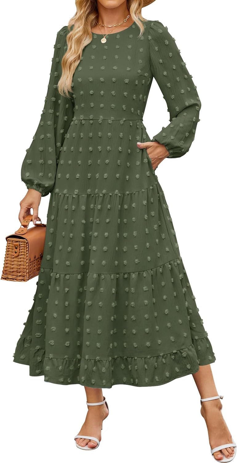 ZESICA Women's Fall Long Sleeve Maxi Dress for Every Occasion