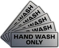 All Quality Standard Hand Wash Only Wall or Door Sign - Silver 5 Pack