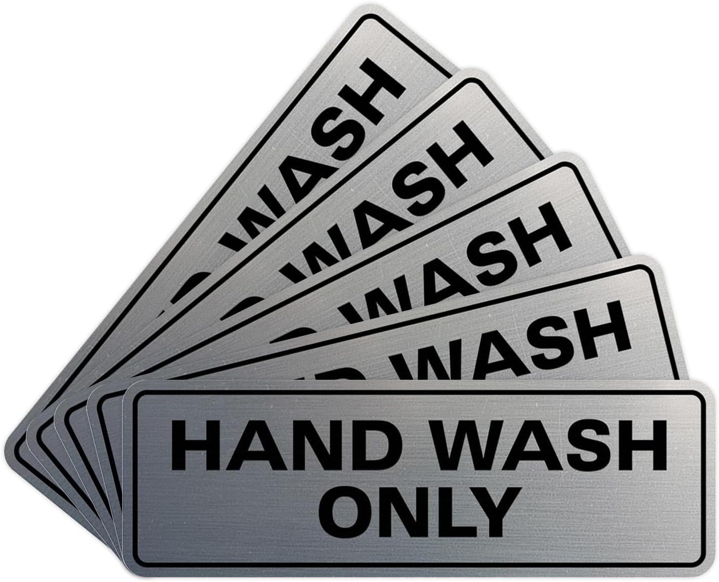 All Quality Hand Wash Only Wall or Door Sign - Large 5 Pack