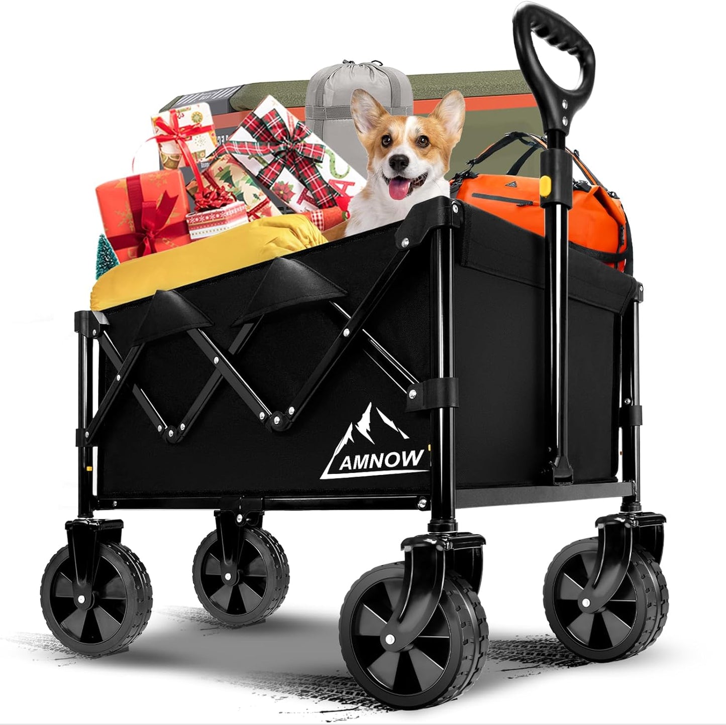 AMNOW Heavy Duty Folding Wagon Cart - Ultimate Portability