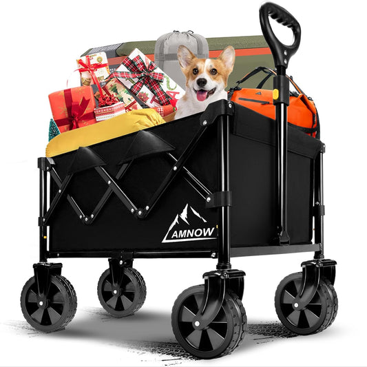 AMNOW Heavy Duty Folding Wagon Cart - Ultimate Portability