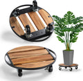 2 Pack Plant Stand with Wheels 14ft Rolling Plant Caddy - Heavy Duty