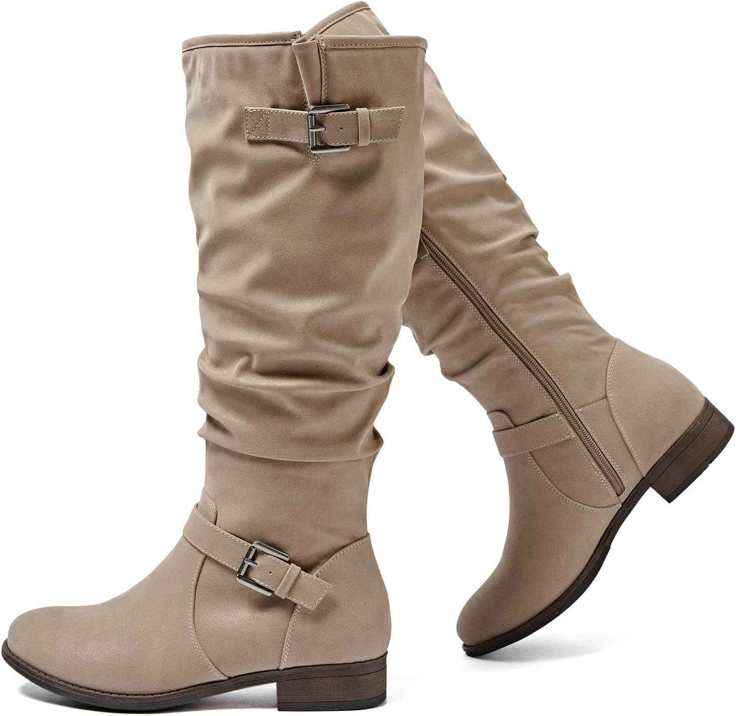 Luoika Women's Extra Wide Calf Knee High Boots for Comfort