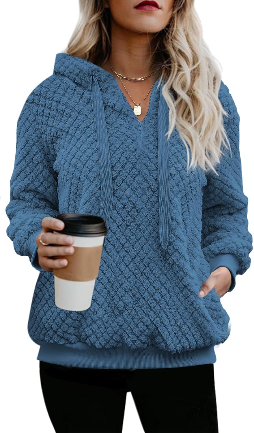 Nirovien Womens Sherpa Pullover Hoodie for Cozy Warmth