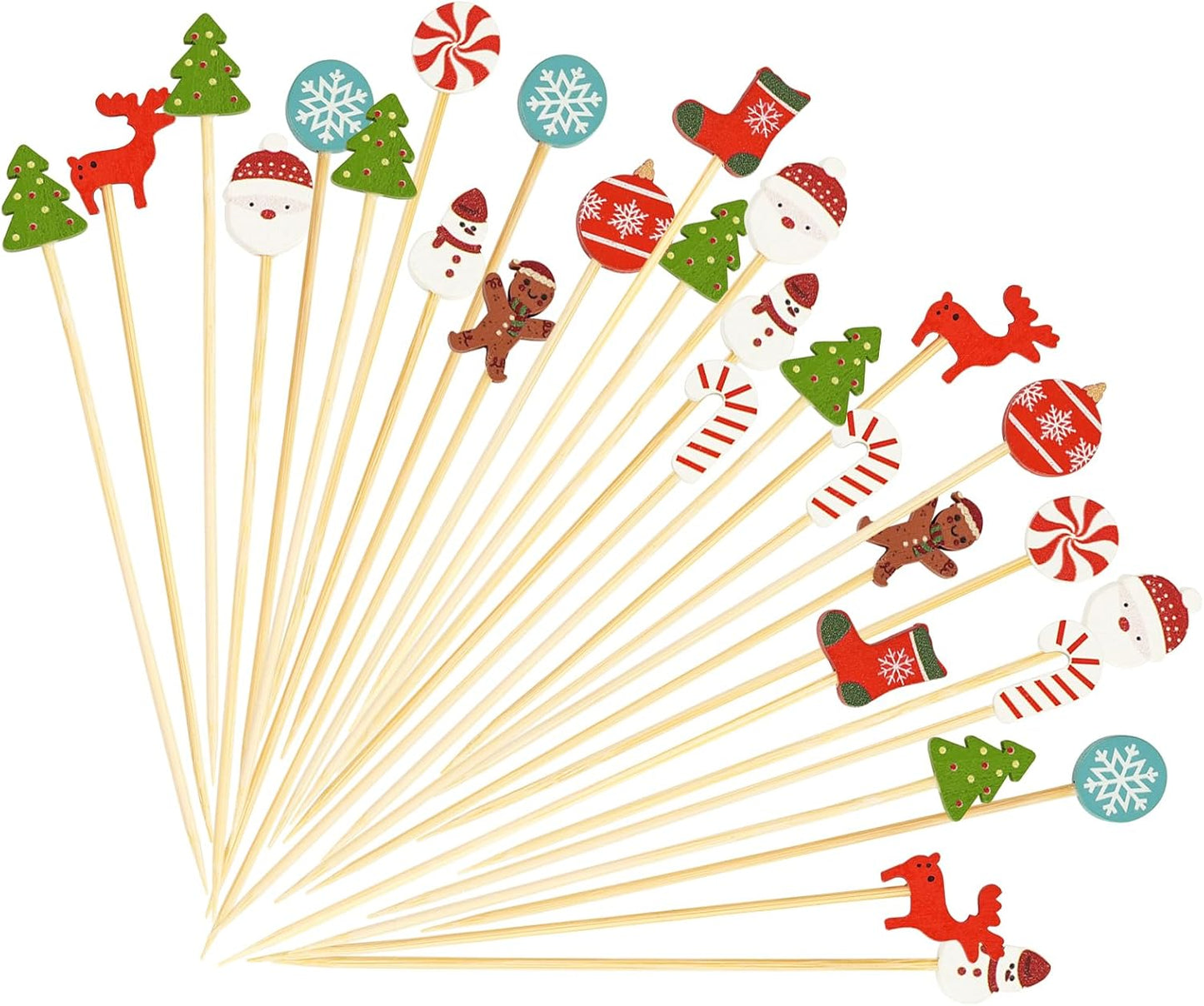 Christmas Party Toothpicks - Festive 4.7 Inch Decorative Picks