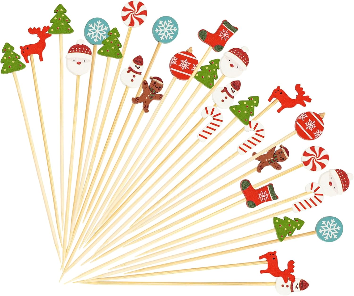 Christmas Party Toothpicks - Festive 4.7 Inch Decorative Picks