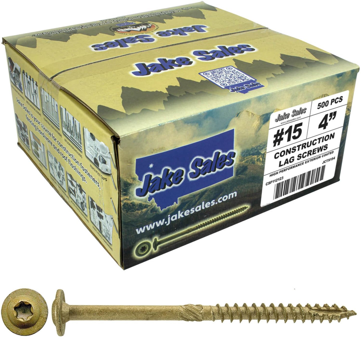 Jake Sales #15 x 4 Heavy Duty Structural Lag Screw for Builders
