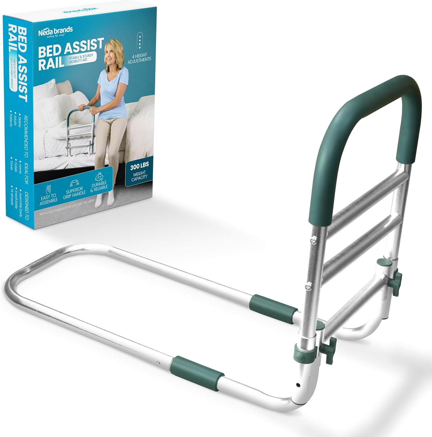 NEDA Adjustable Bed Rails for Elderly Adults - Safety Support Rail