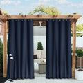 NICETOWN Outdoor Curtains 52 x 120 Navy Blue - Windproof Privacy