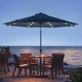wikiwiki 9ft Solar LED Patio Umbrella - Sturdy Outdoor Market Shade