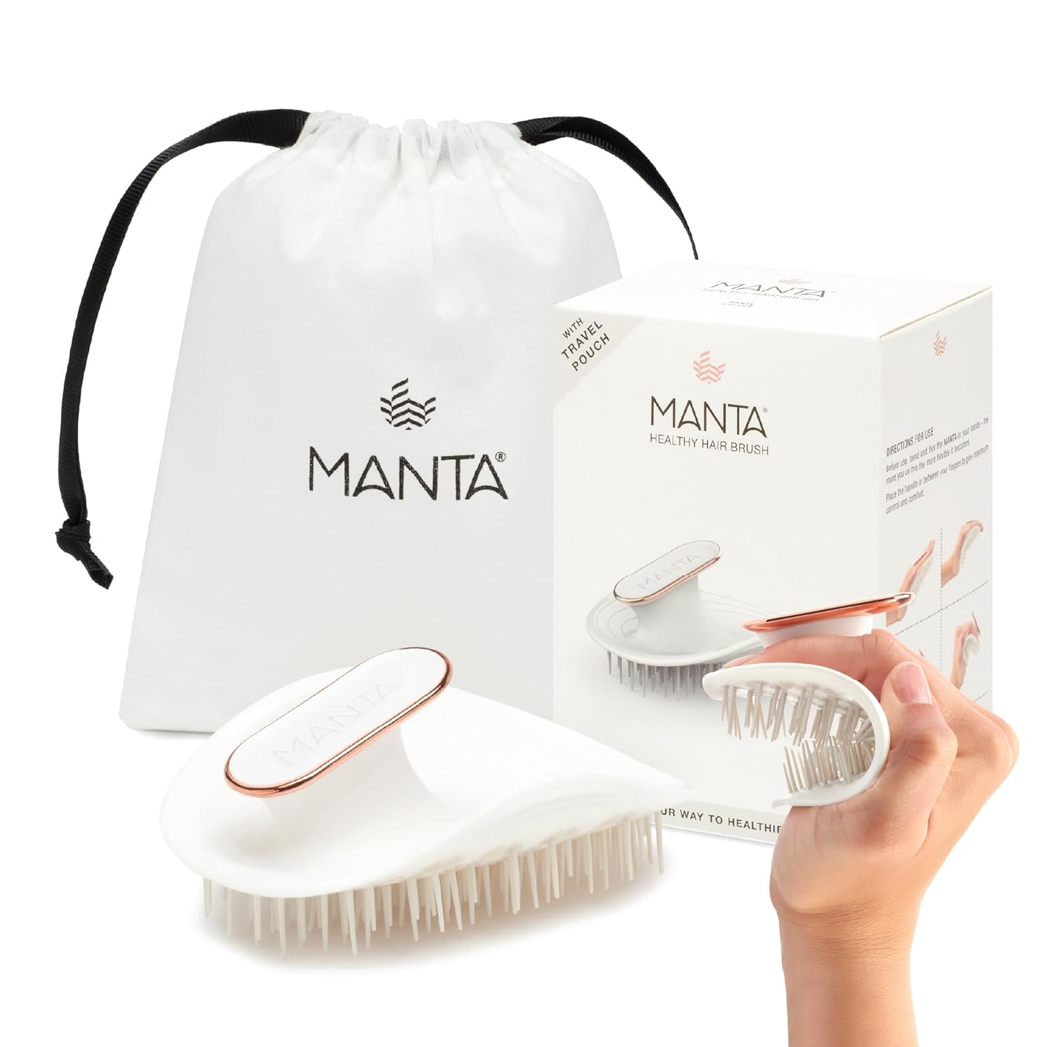 Manta Original Anti-Breakage Hairbrush for Gentle Detangling